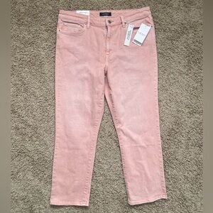 NWT Lauren Ralph Lauren Women's Size 12 Premier Straight Ankle Jeans Pale Pink